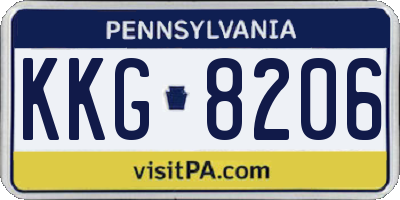 PA license plate KKG8206