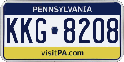 PA license plate KKG8208