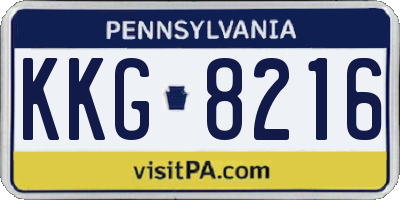 PA license plate KKG8216