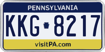 PA license plate KKG8217
