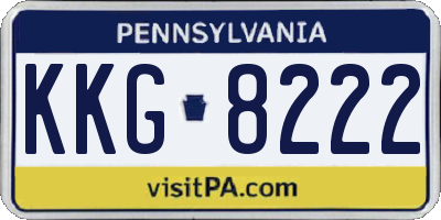 PA license plate KKG8222