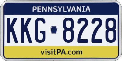 PA license plate KKG8228