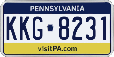 PA license plate KKG8231