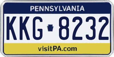 PA license plate KKG8232