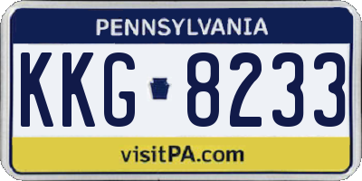 PA license plate KKG8233