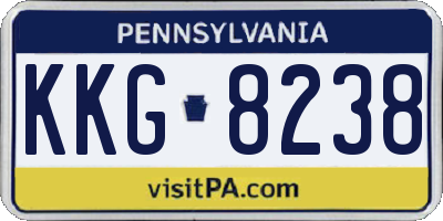 PA license plate KKG8238