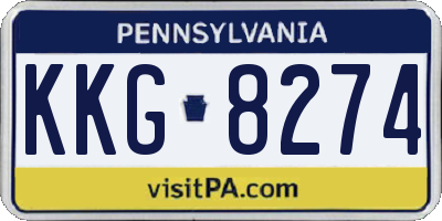 PA license plate KKG8274