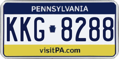 PA license plate KKG8288