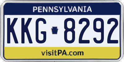 PA license plate KKG8292