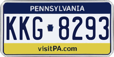 PA license plate KKG8293
