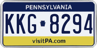 PA license plate KKG8294