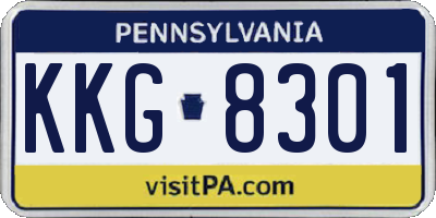 PA license plate KKG8301
