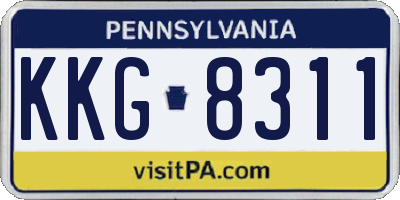 PA license plate KKG8311