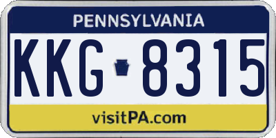 PA license plate KKG8315