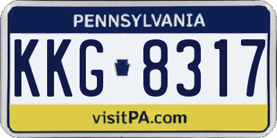 PA license plate KKG8317