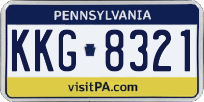 PA license plate KKG8321