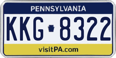 PA license plate KKG8322