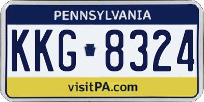PA license plate KKG8324