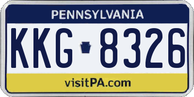 PA license plate KKG8326