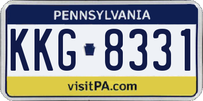 PA license plate KKG8331
