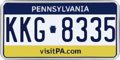 PA license plate KKG8335
