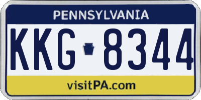 PA license plate KKG8344