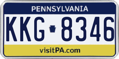 PA license plate KKG8346