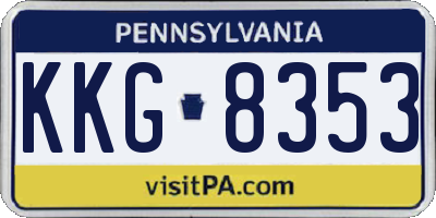 PA license plate KKG8353