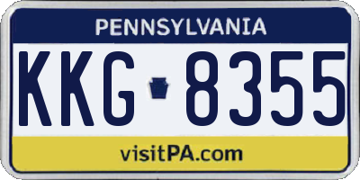 PA license plate KKG8355