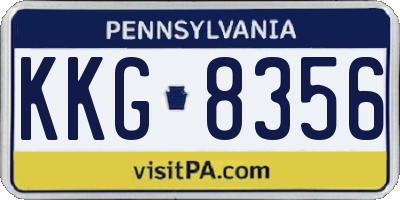 PA license plate KKG8356