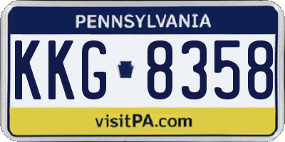 PA license plate KKG8358