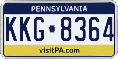 PA license plate KKG8364