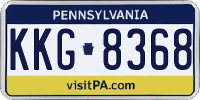 PA license plate KKG8368