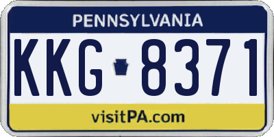 PA license plate KKG8371