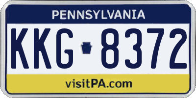 PA license plate KKG8372