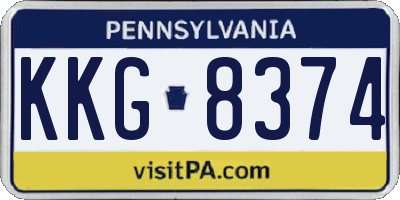 PA license plate KKG8374