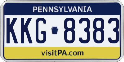 PA license plate KKG8383