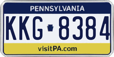 PA license plate KKG8384