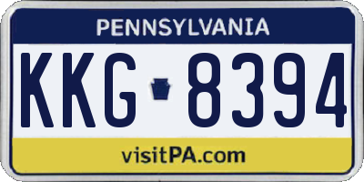 PA license plate KKG8394