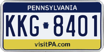 PA license plate KKG8401