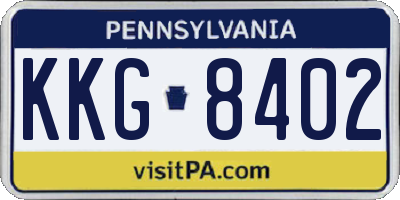 PA license plate KKG8402