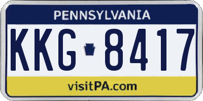PA license plate KKG8417