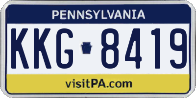 PA license plate KKG8419