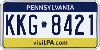 PA license plate KKG8421