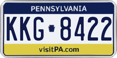 PA license plate KKG8422