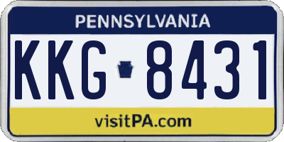 PA license plate KKG8431