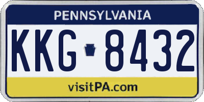 PA license plate KKG8432