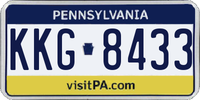 PA license plate KKG8433
