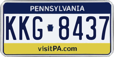 PA license plate KKG8437