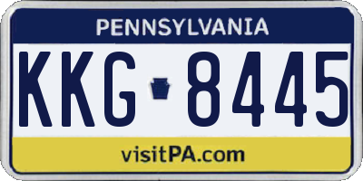 PA license plate KKG8445
